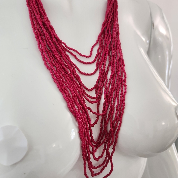paparazzi Jewelry - NWT Paparazzi Pink Beaded Statement Necklace & Earring Set